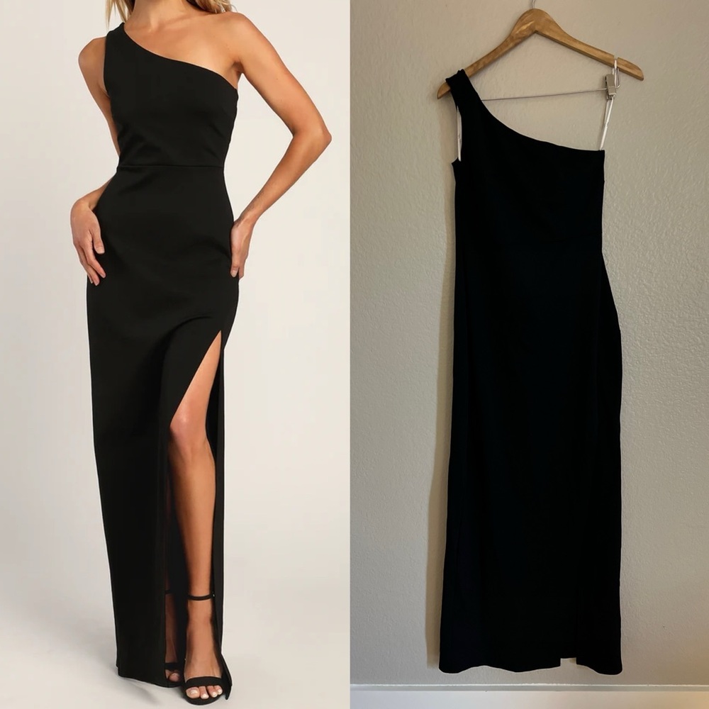 Black One-Shoulder Maxi Dress NWOT Large